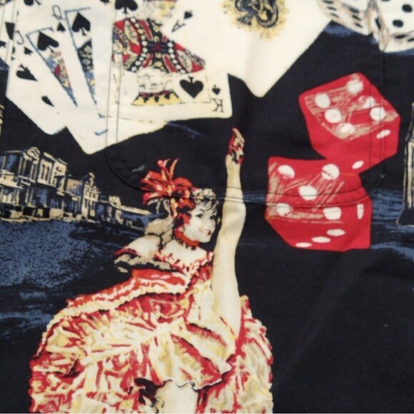 NWOT Brit & Bridle Las Vegas Gambling Poker Cards Short Sleeve Button Down Shirt - Picture 6 of 7